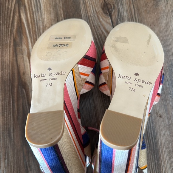 NEW Kate spade dellie wedge stripe size 7 - Picture 5 of 5